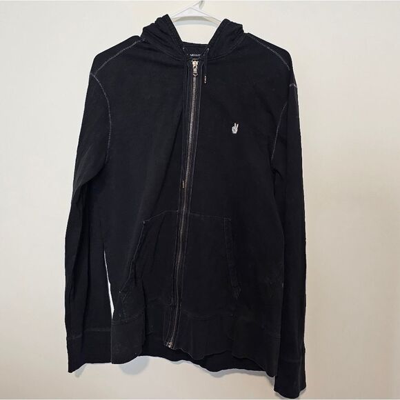 John Varavtos Black Zip Up Hoodie Lightweight - Picture 1 of 5